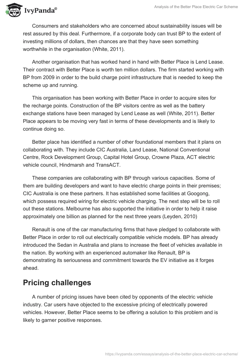Analysis of the Better Place Electric Car Scheme. Page 5
