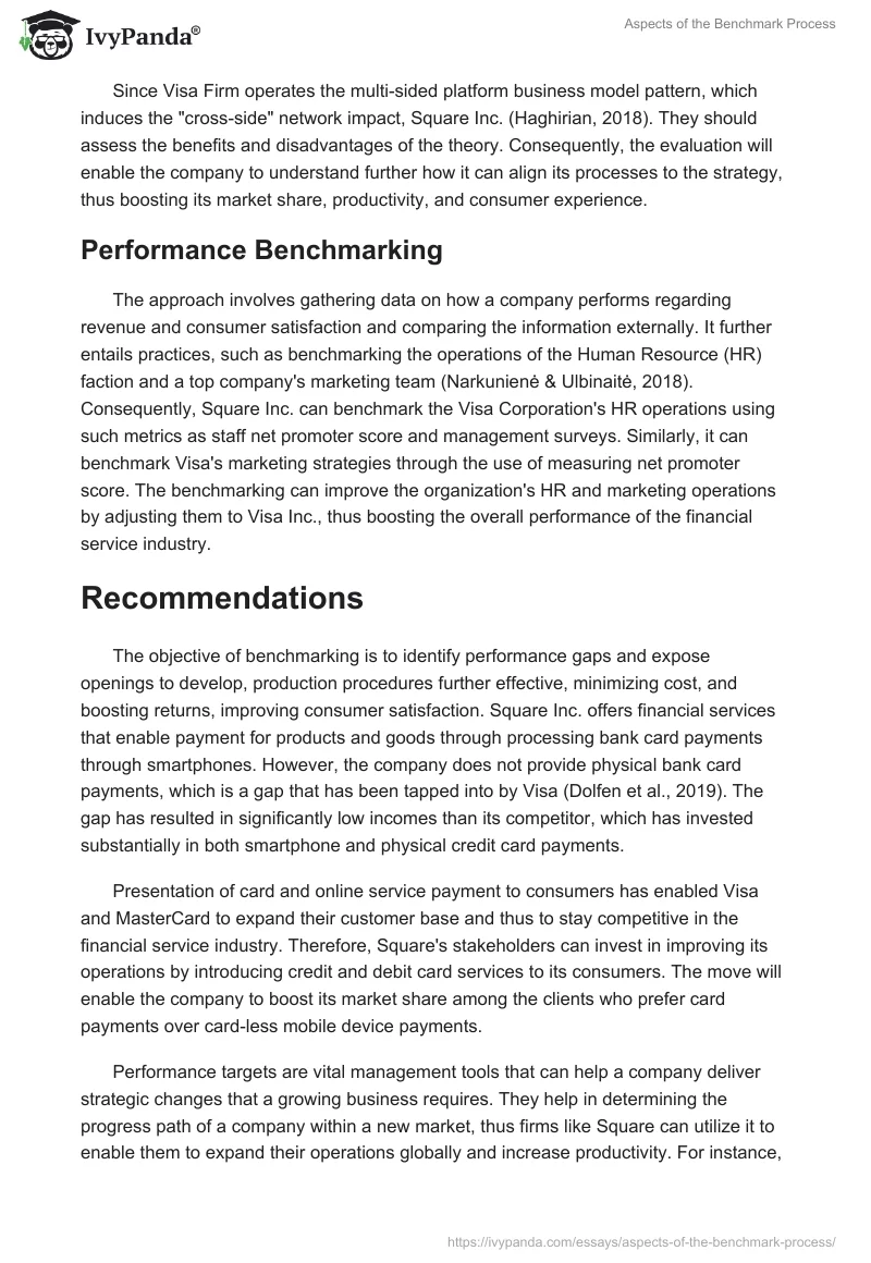 Aspects of the Benchmark Process. Page 3