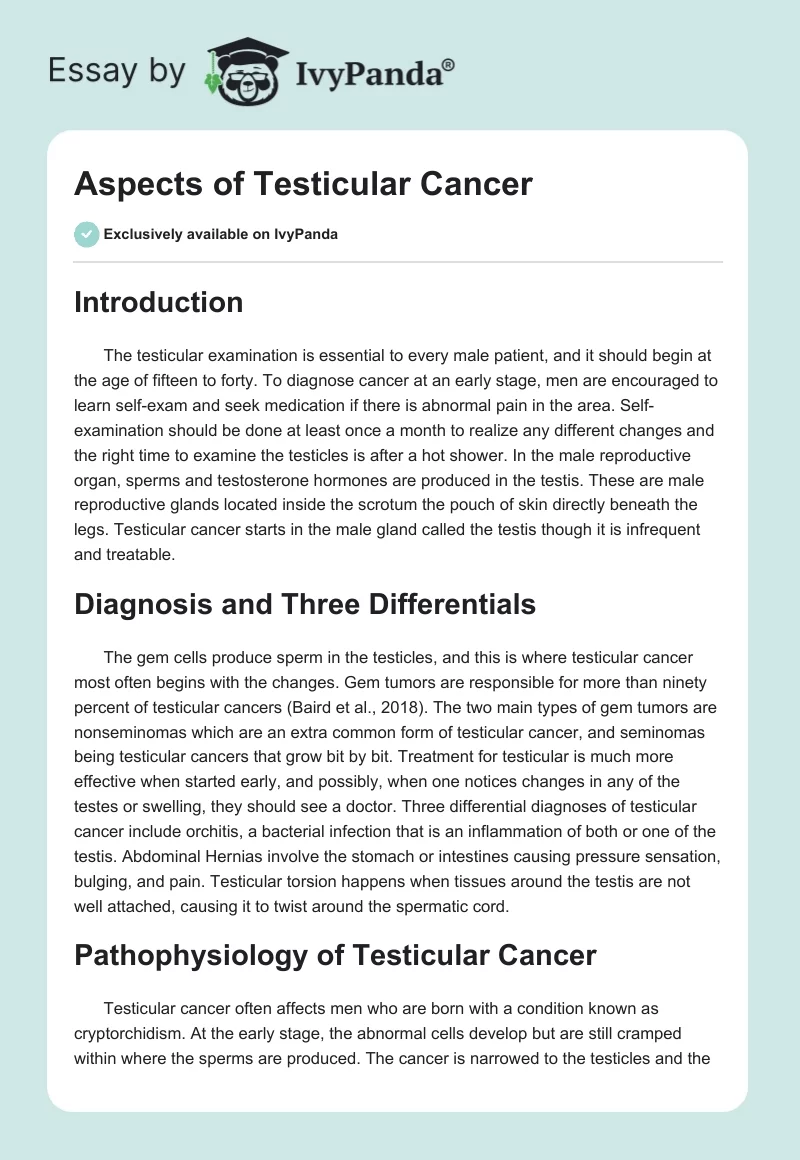 Aspects of Testicular Cancer. Page 1