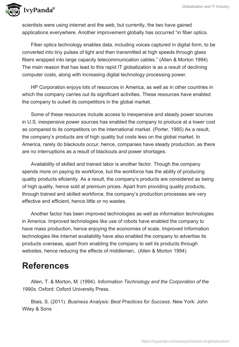 Globalization and IT Industry. Page 2