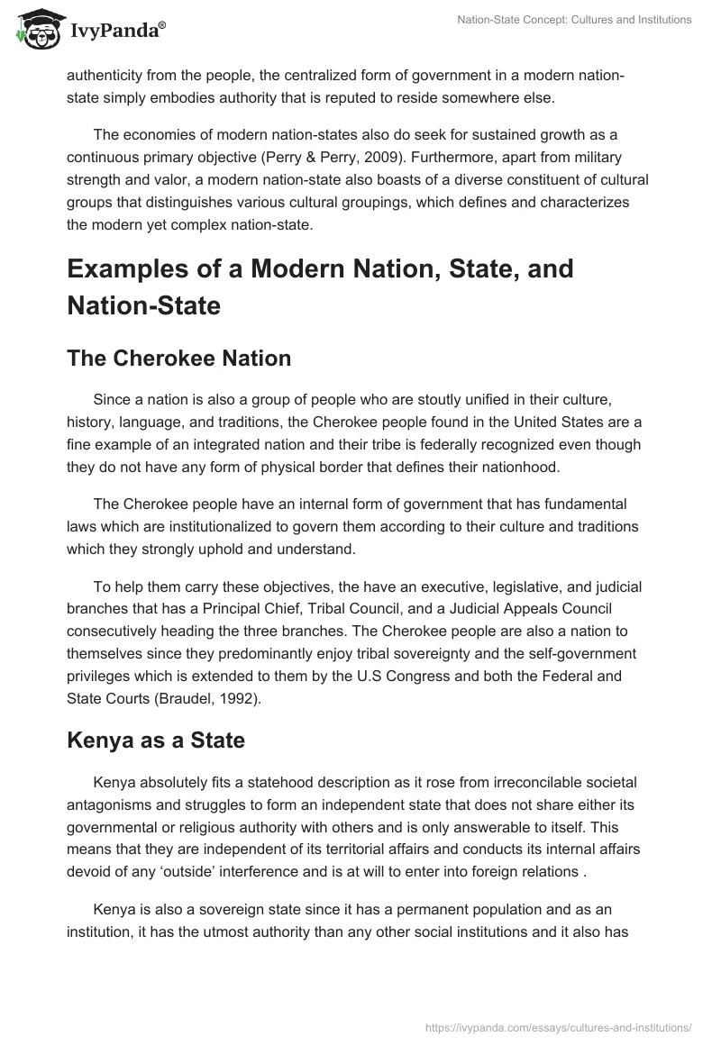 Nation-State Concept: Cultures and Institutions. Page 2