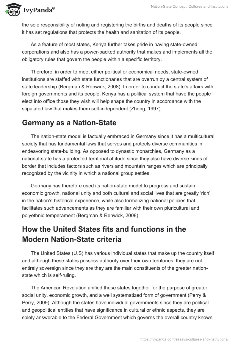 Nation-State Concept: Cultures and Institutions. Page 3