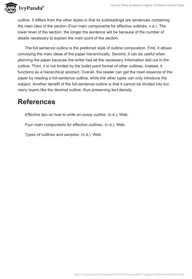 How to Write Academic Papers: Preferred Outline Style. Page 2