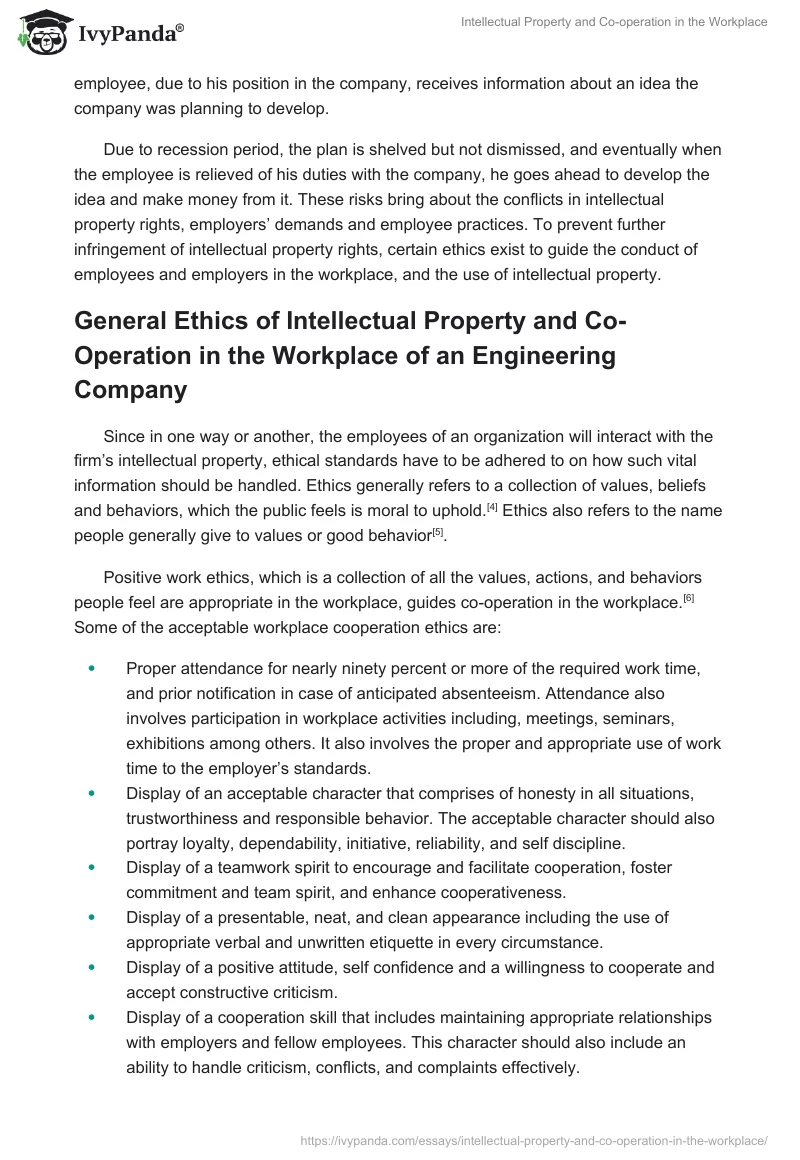 Intellectual Property and Co-operation in the Workplace. Page 3