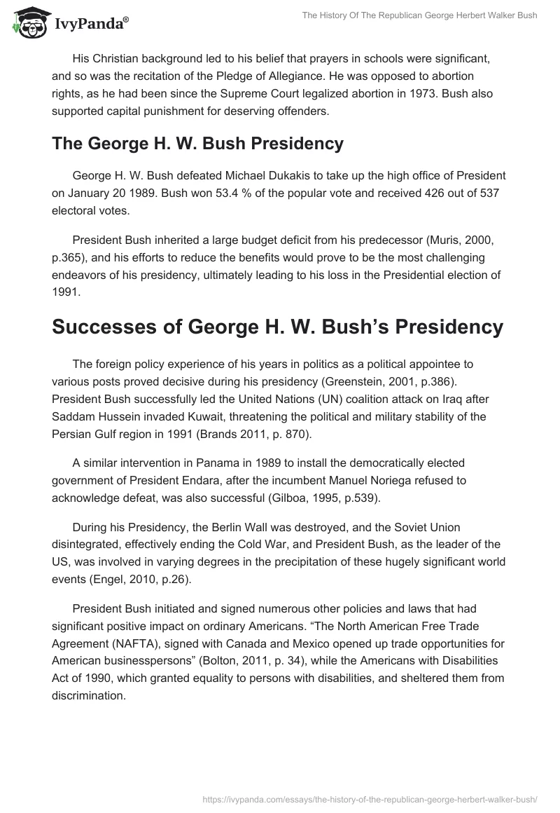 The History Of The Republican George Herbert Walker Bush. Page 5