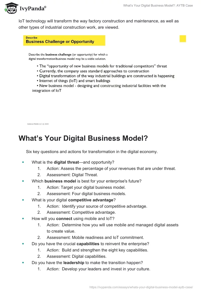 What’s Your Digital Business Model?: AYTB Case. Page 3