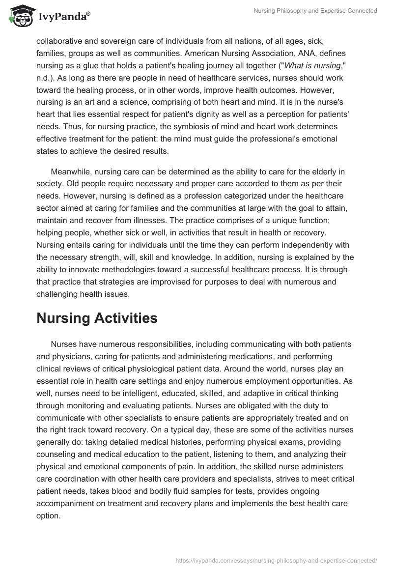 Nursing Philosophy and Expertise Connected. Page 2