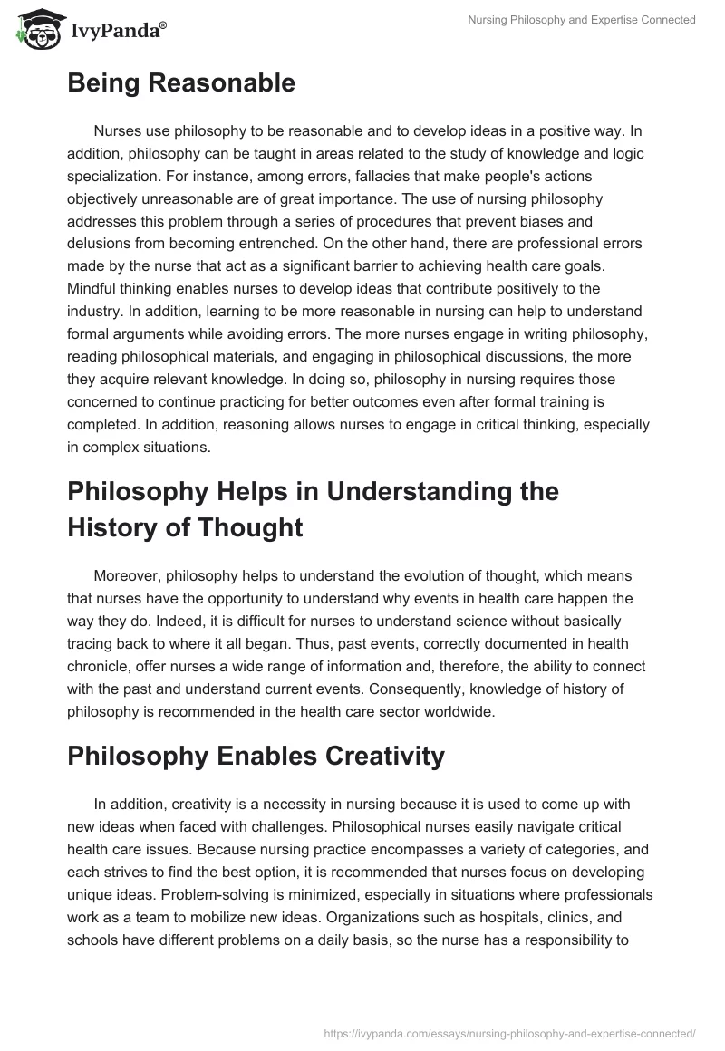 Nursing Philosophy and Expertise Connected. Page 4