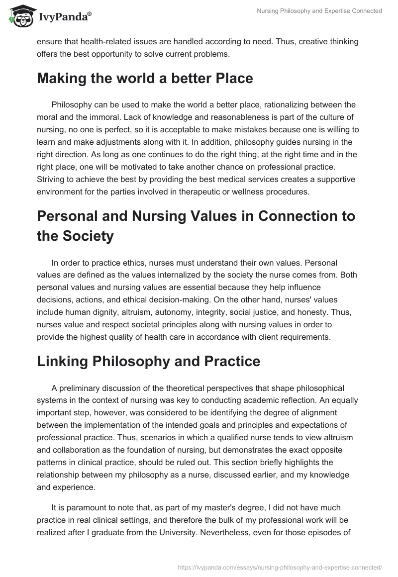 Nursing Philosophy and Expertise Connected. Page 5