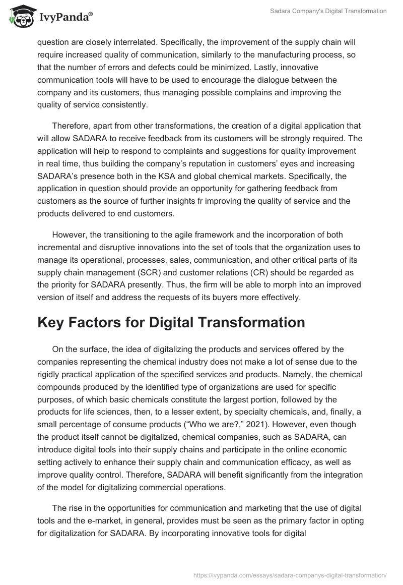 Sadara Company's Digital Transformation. Page 2
