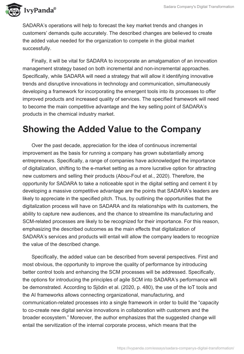 Sadara Company's Digital Transformation. Page 5
