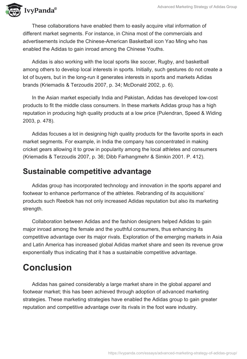 Advanced Marketing Strategy of Adidas Group. Page 5
