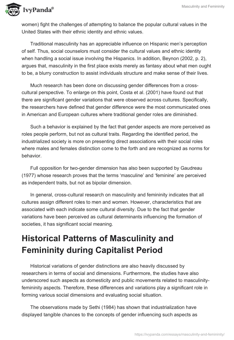 Masculinity and Femininity. Page 2