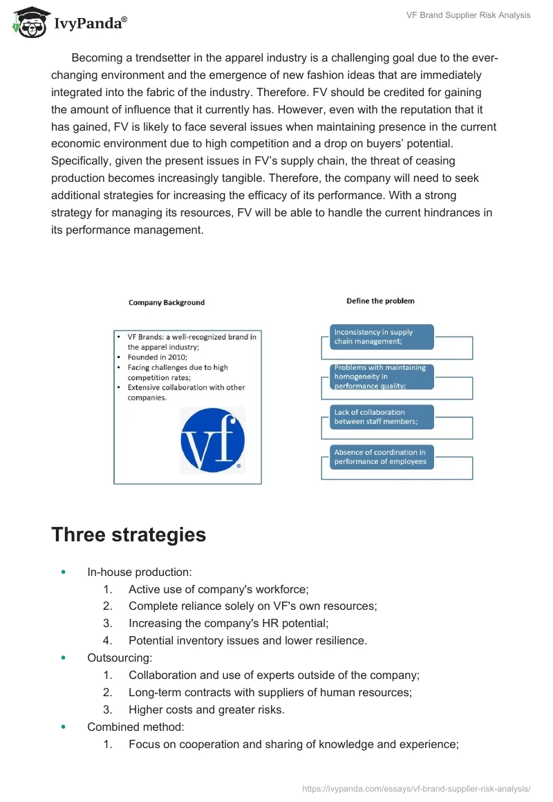 VF Brand Supplier Risk Analysis. Page 2
