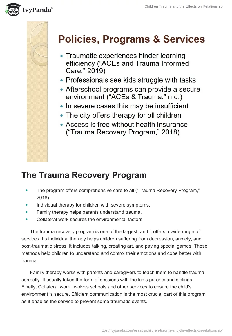 Children Trauma and the Effects on Relationship. Page 2