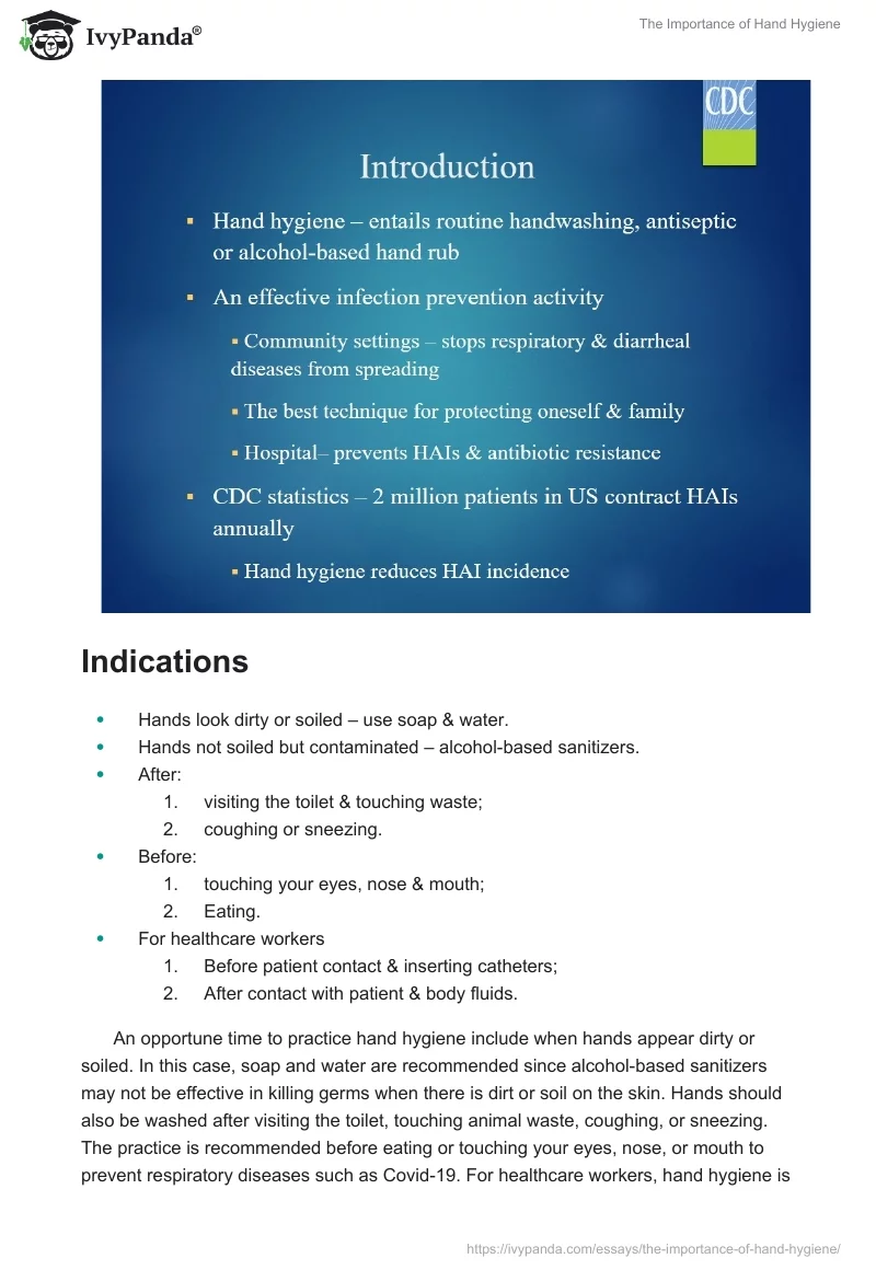 The Importance of Hand Hygiene. Page 2