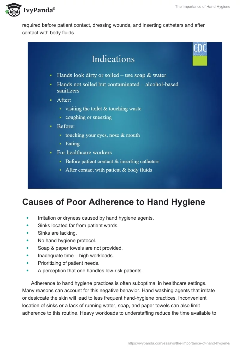 The Importance of Hand Hygiene. Page 3