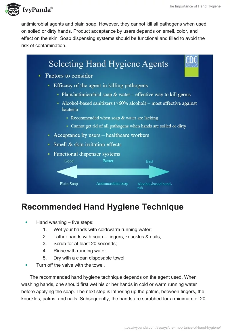 The Importance of Hand Hygiene. Page 5