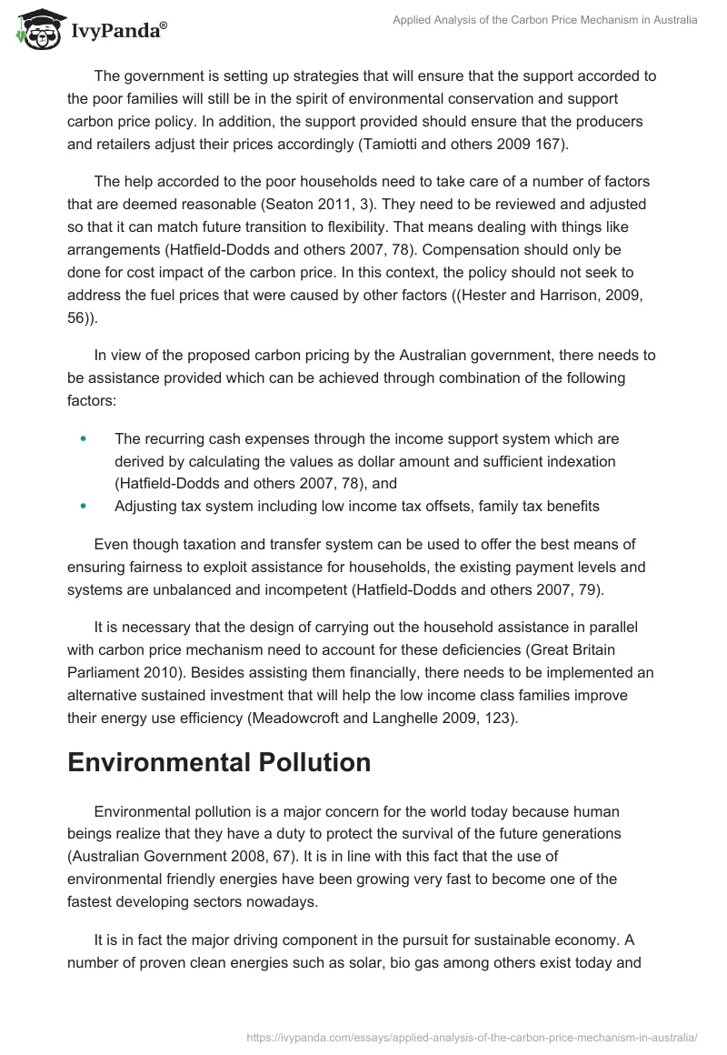 Applied Analysis of the Carbon Price Mechanism in Australia. Page 2