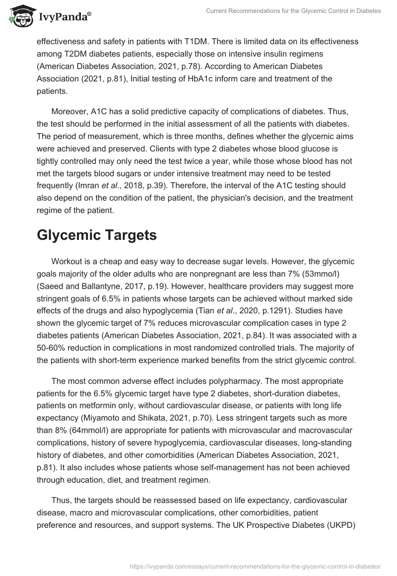Current Recommendations for the Glycemic Control in Diabetes. Page 2