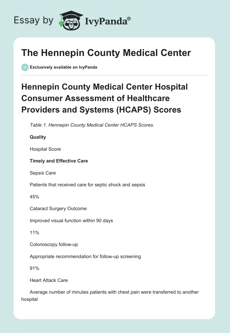 The Hennepin County Medical Center. Page 1