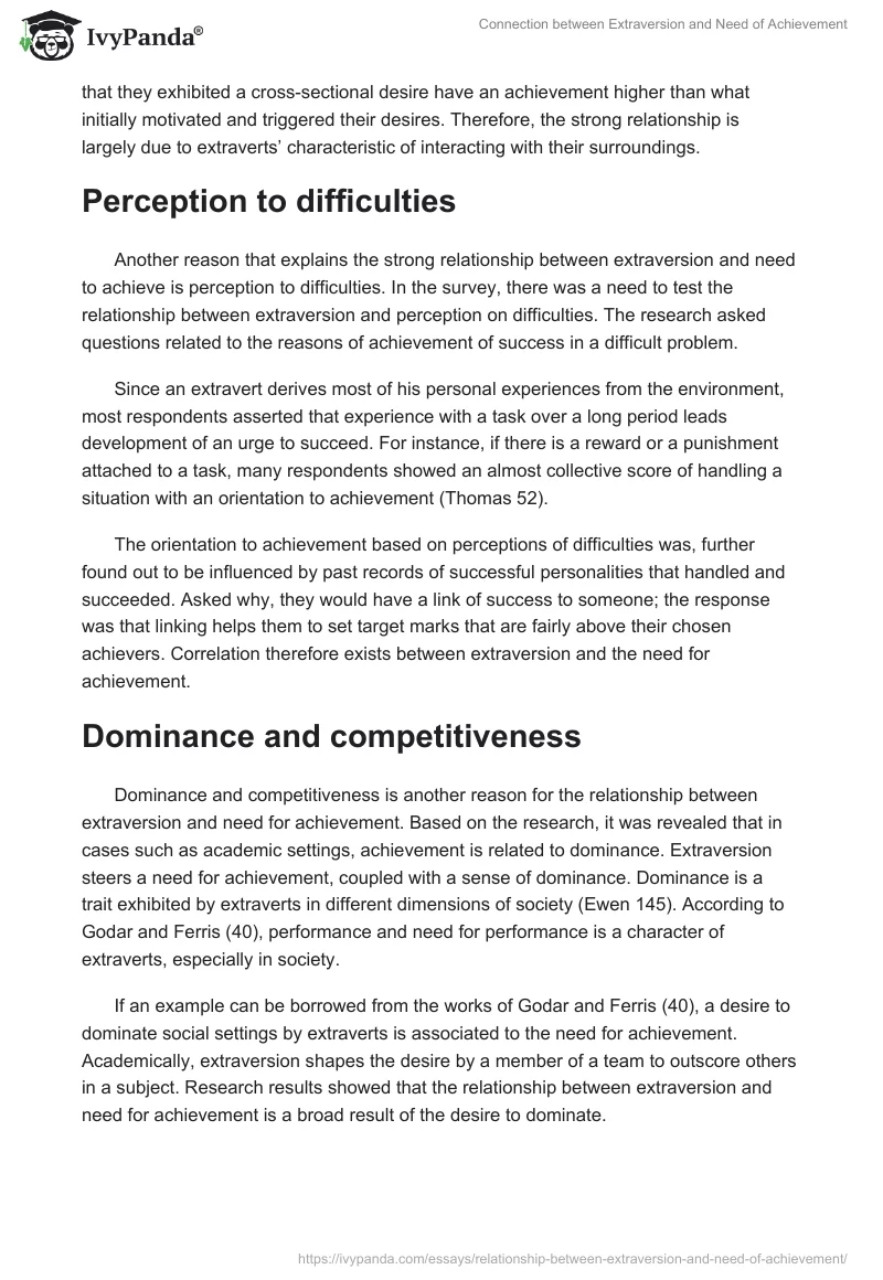 Connection between Extraversion and Need of Achievement. Page 3