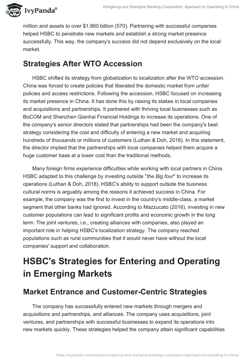 Hongkong and Shanghai Banking Corporation: Approach to Operating in China. Page 2