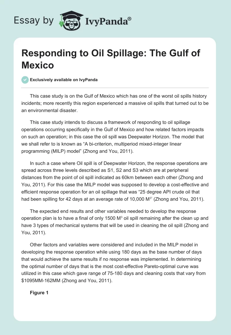 Responding to Oil Spillage: The Gulf of Mexico. Page 1