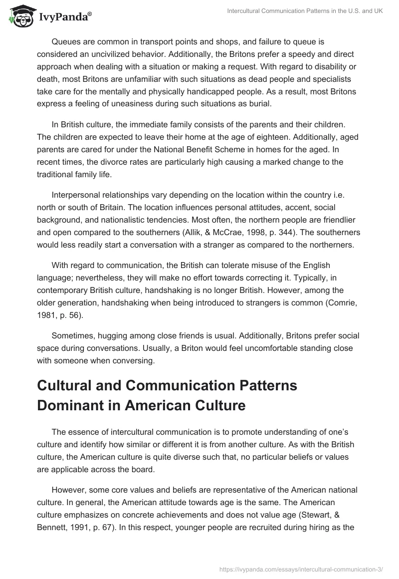 Intercultural Communication Patterns in the U.S. and UK. Page 3