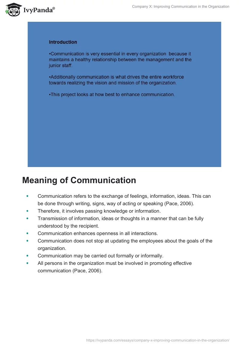 Company X: Improving Communication in the Organization. Page 2