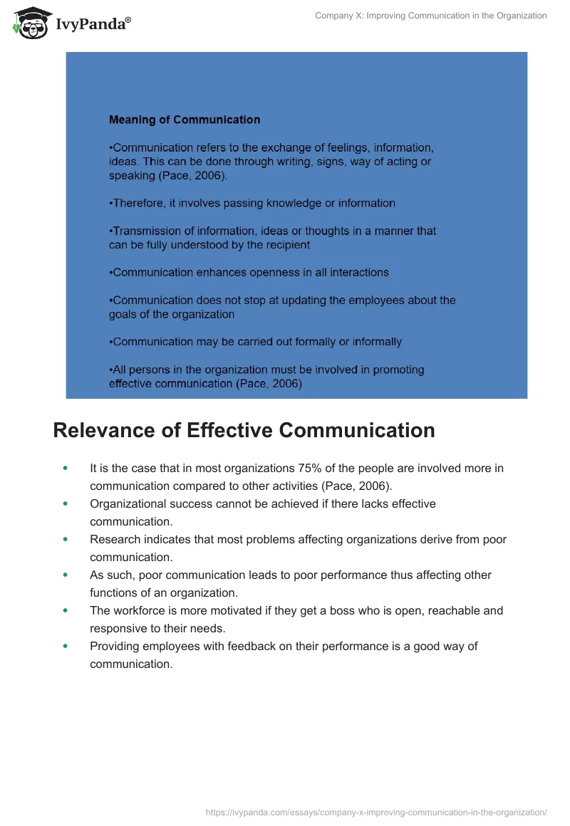 Company X: Improving Communication in the Organization. Page 3