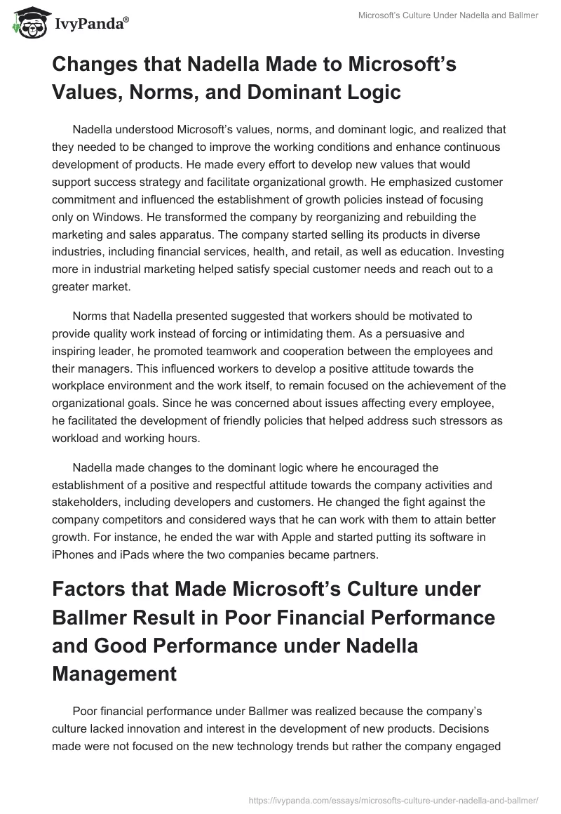 Microsoft’s Culture Under Nadella and Ballmer. Page 2