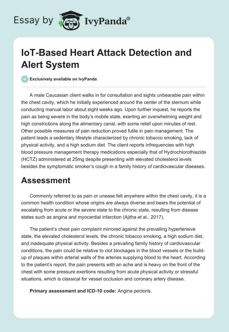 IoT-Based Heart Attack Detection and Alert System. Page 1