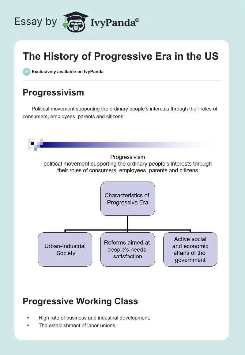 The History of Progressive Era in the US. Page 1
