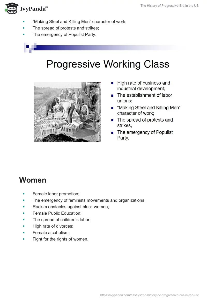 The History of Progressive Era in the US. Page 2