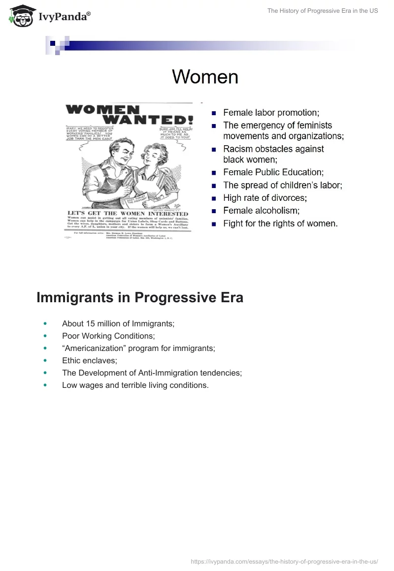 The History of Progressive Era in the US. Page 3