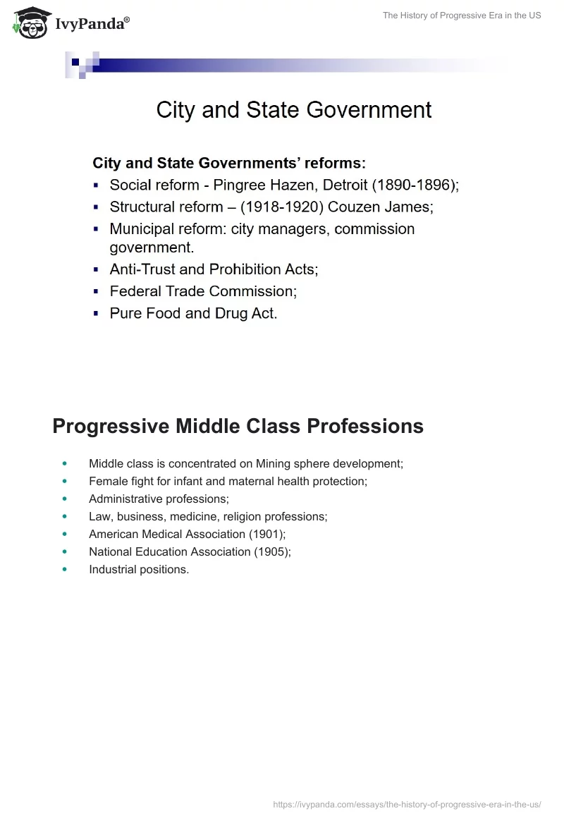 The History of Progressive Era in the US. Page 5