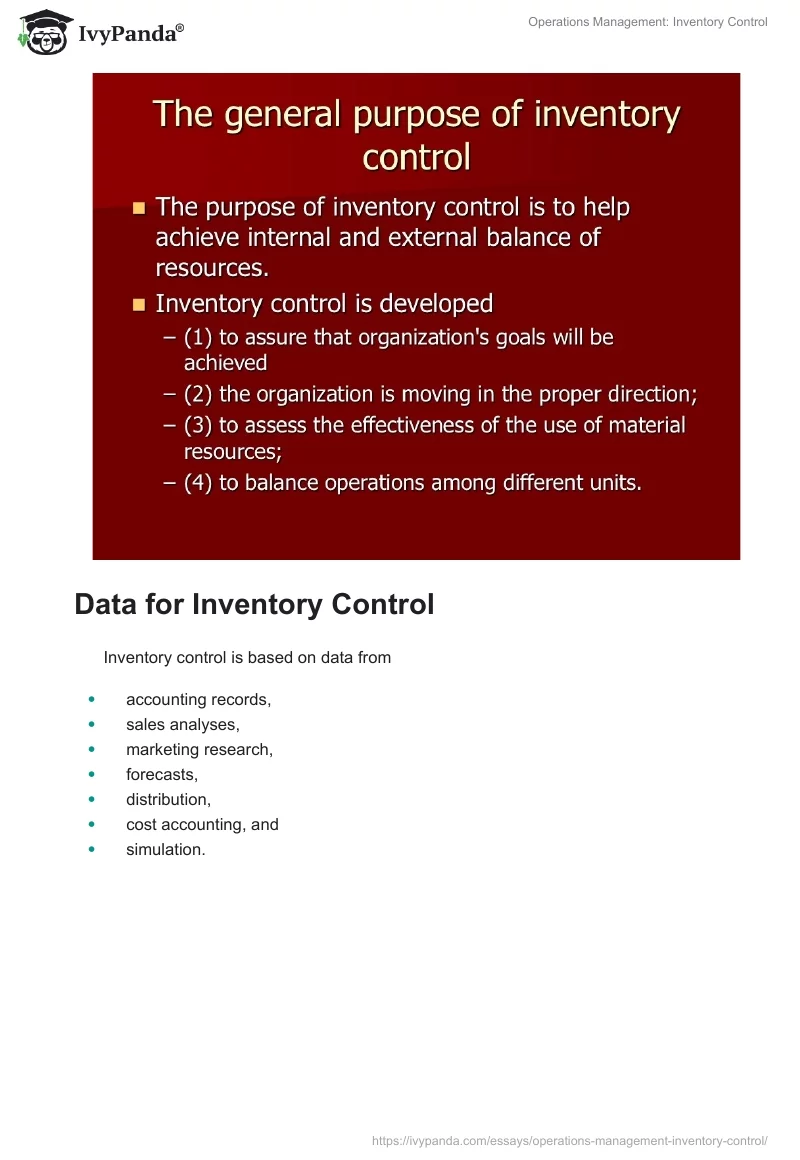Operations Management: Inventory Control. Page 4