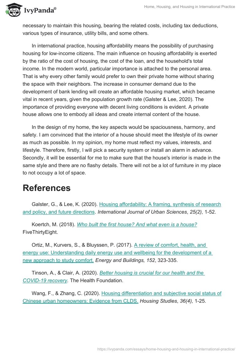 Home, Housing, and Housing in International Practice. Page 3