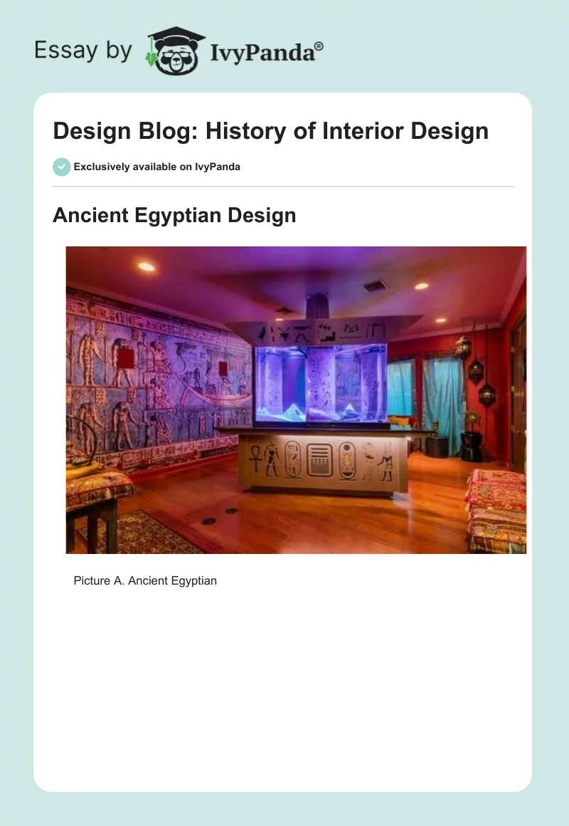 Design Blog: History of Interior Design. Page 1
