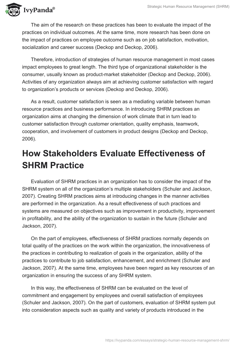 Strategic Human Resource Management (SHRM). Page 5