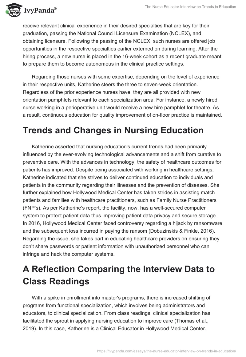The Nurse Educator Interview on Trends in Education. Page 2