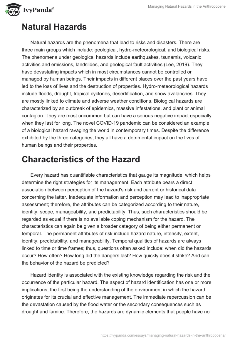 Managing Natural Hazards in the Anthropocene. Page 2