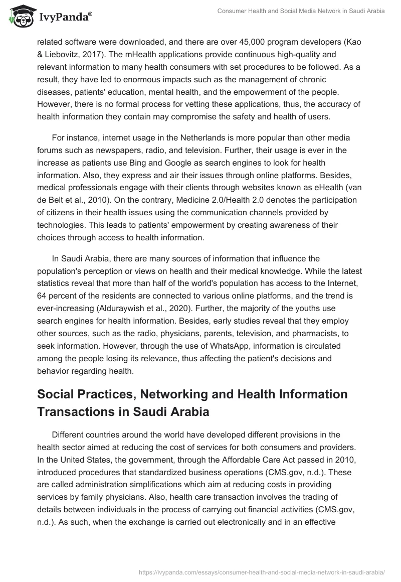 Consumer Health and Social Media Network in Saudi Arabia. Page 3