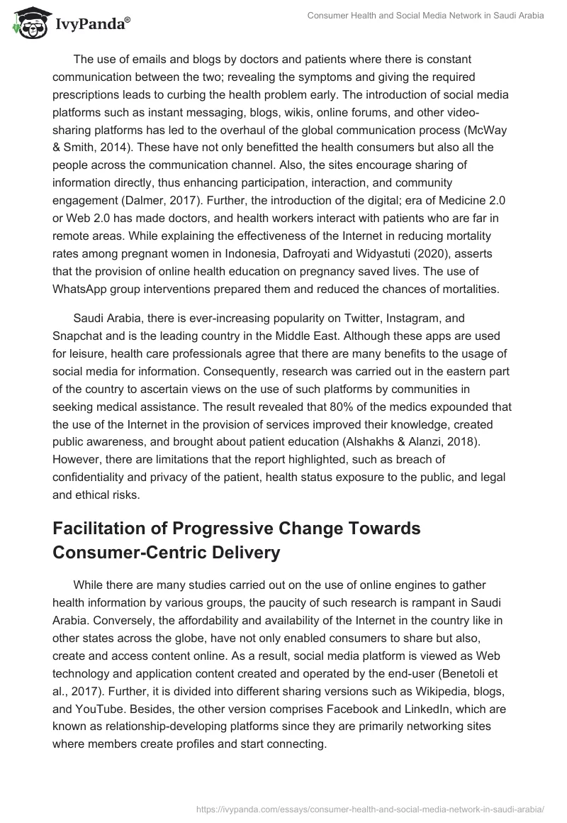 Consumer Health and Social Media Network in Saudi Arabia. Page 5