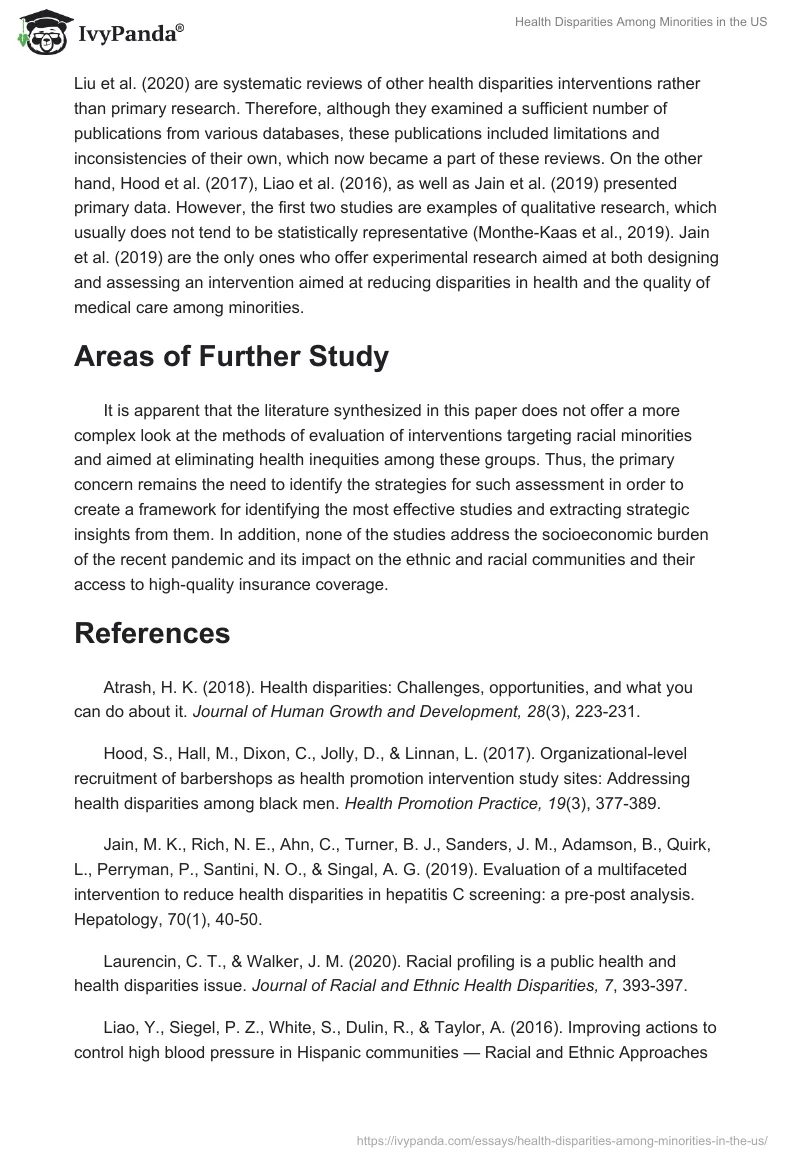 Health Disparities Among Minorities in the US. Page 4
