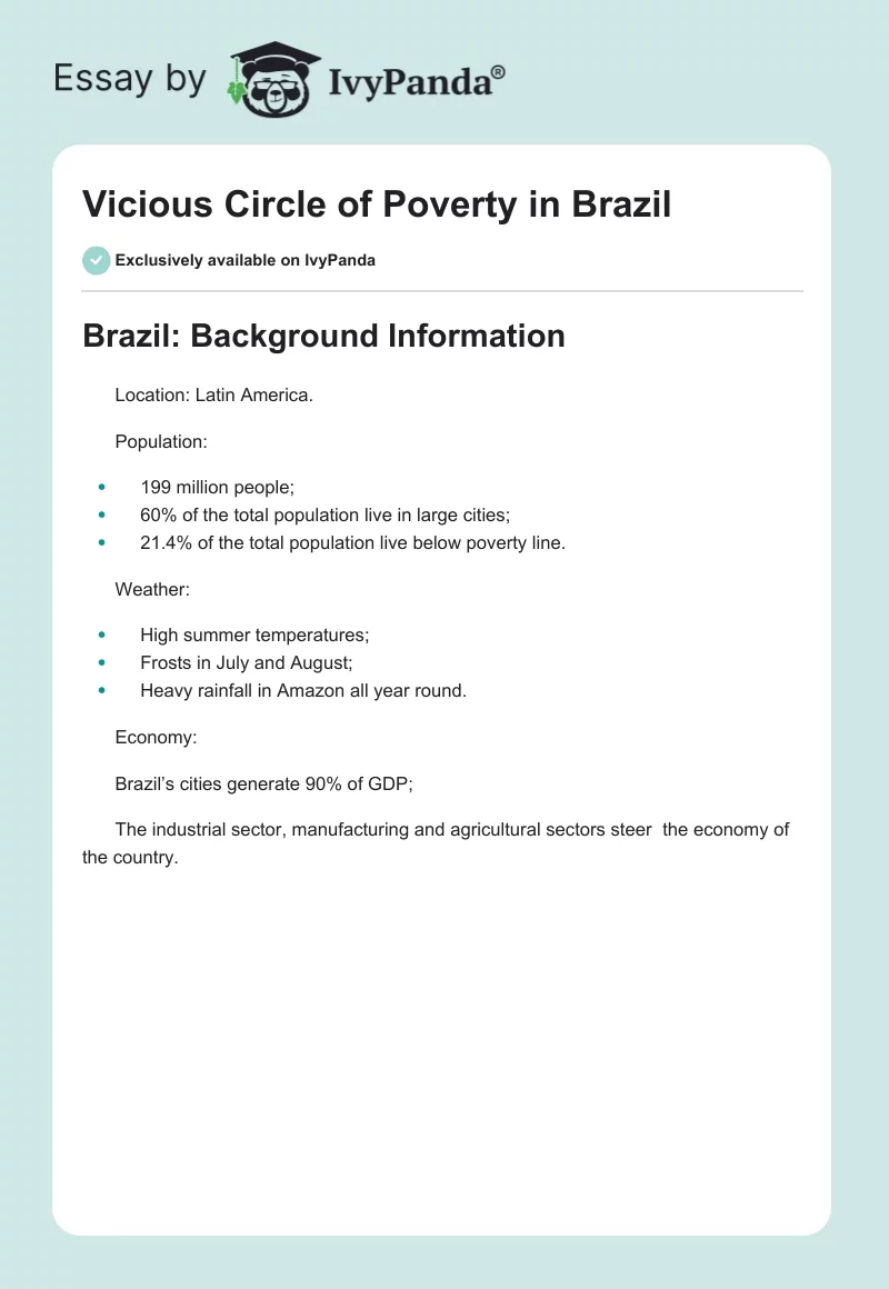 Vicious Circle of Poverty in Brazil. Page 1