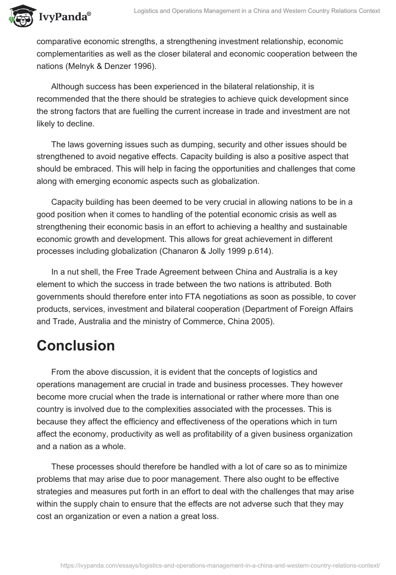 Logistics and Operations Management in a China and Western Country Relations Context. Page 5