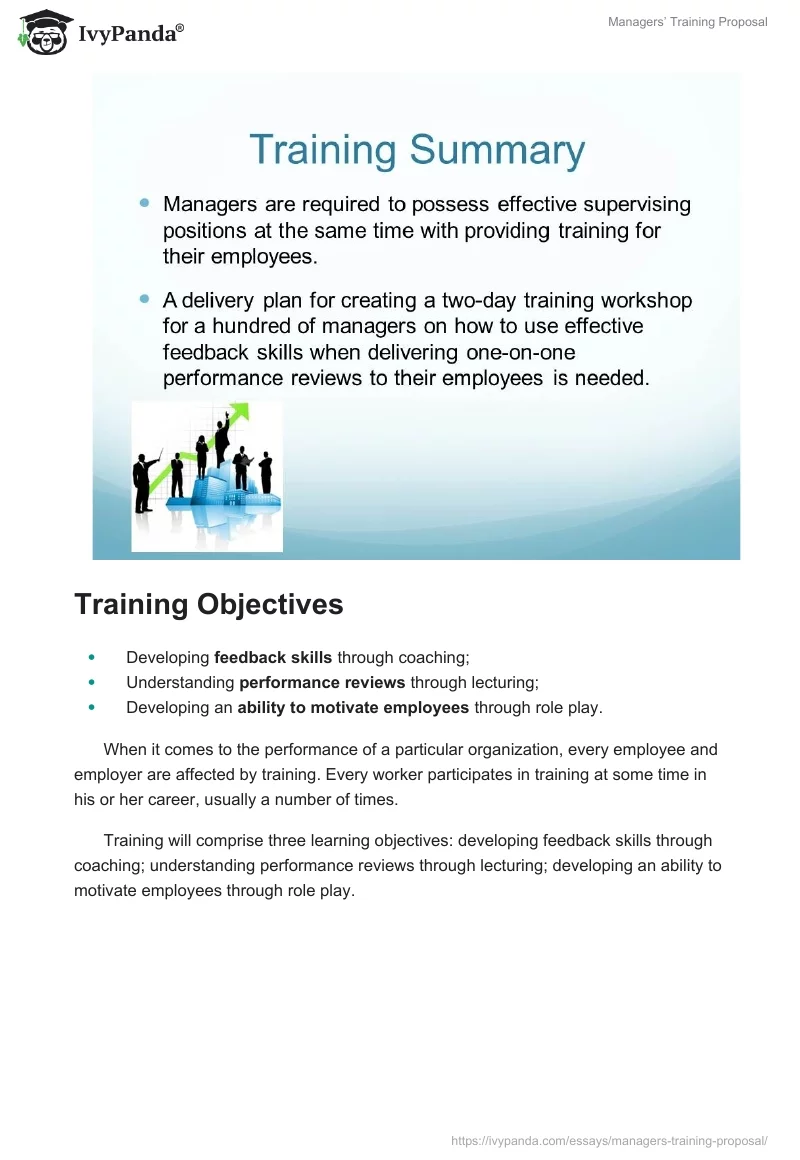 Managers’ Training Proposal. Page 2