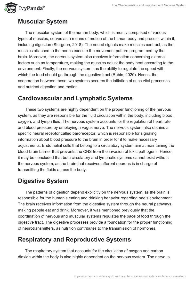 The Characteristics and Importance of Nervous System. Page 4